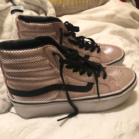 Pink high top platform VANS size 6 women’s - Picture 7 of 9